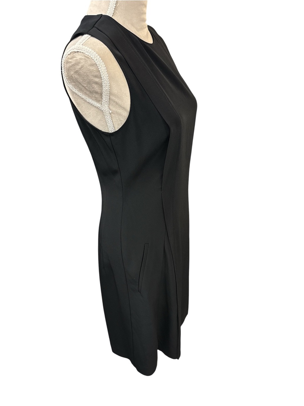 DKNY Black Sleeveless Sheath Dress